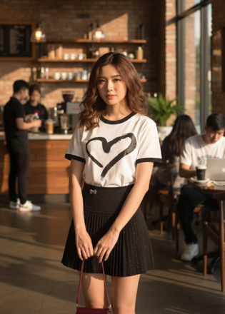 Chân Váy Dạ Ngắn Xếp Ly (Mã: R48)