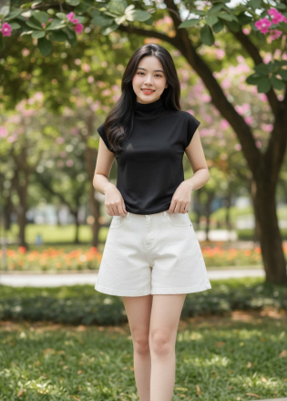 Áo Nữ Cổ Lọ Tay Cộc (Mã: S6072)