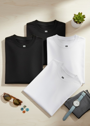 áo thun nam cổ tròn (25012) - 100% Cotton