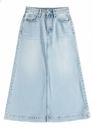 Váy Jeans dài suông xanh wash nhạt