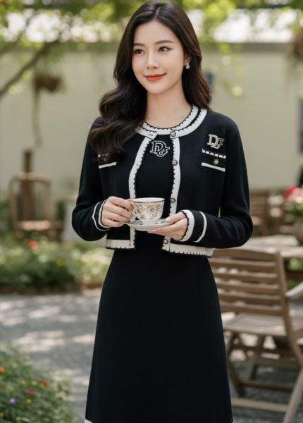 Set Váy & Áo Khoác Len Dệt Kim (Mã: 5381)