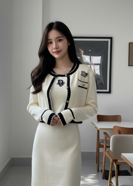 Set Váy & Áo Khoác Len Dệt Kim (Mã: 5381)