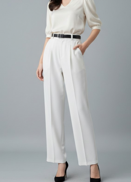 Quần Suông Dài Nịt Da (Mã: 66076)