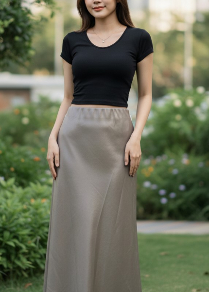 Chân Váy Lụa Dài (Mã: B762)