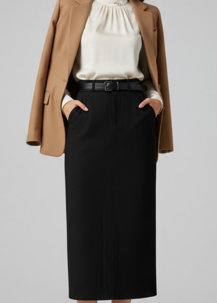 Chân Váy Dạ Dài Nịch Nhỏ (Mã: B363)