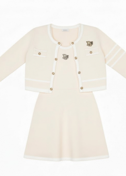 Set Váy & Áo Khoác len dệt kim