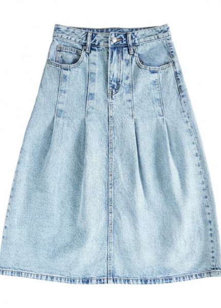 Váy Jeans wash xếp ly