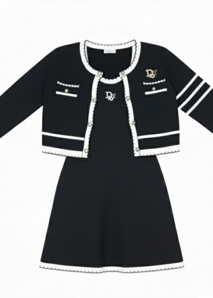 Set Váy & Áo Khoác len dệt kim