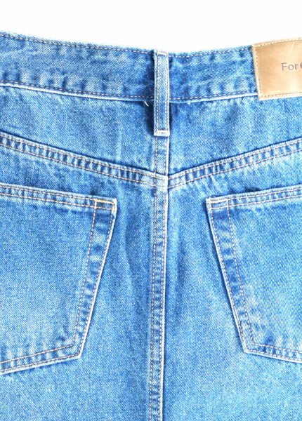 Váy Jeans dài suông xanh wash đậm