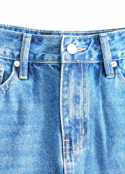 Váy Jeans dài suông xanh wash đậm