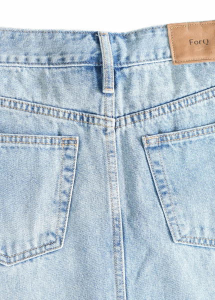 Váy Jeans dài suông xanh wash nhạt